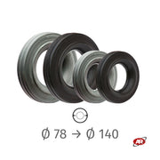 Tread | Rubber Rings | STANDARD | Black or Gray | Diameters 78, 80, 125, and 140 mm | Industrial Wheel Components