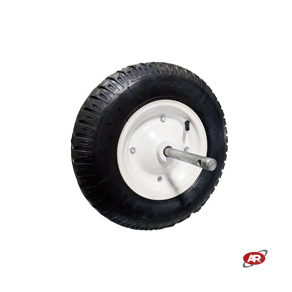 Roue de brouette pneumatique avec noyau en TÔLE PEINTE | Bande de roulement B | 16“x4.00-8 | 400 x 100 | 2 BRIDES Ø 20x380 | PR3002-2