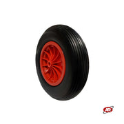 Ruota antiforatura PER CARRIOLE e Carrelli NAUTICI | Nucleo in plastica | 16“x4.00-8 | 400x85 | Battistrada A | Foro a boccola di 20 mm | FFP1302PB