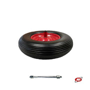 Ruota antiforatura PER CARRIOLE in nucleo in LAMIERA | Battistrada A | 16“x4.00-8 | 400 x 100 | Asse M12X210 | FFP3003-2