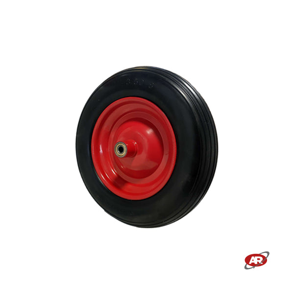 Roue increvable POUR BROUETTES avec noyau en TÔLE | 14"x3.50-8 | 360x85 | Alésage de roulement de 12 mm | Bande de roulement A | Axe M12X170 ou M12X210