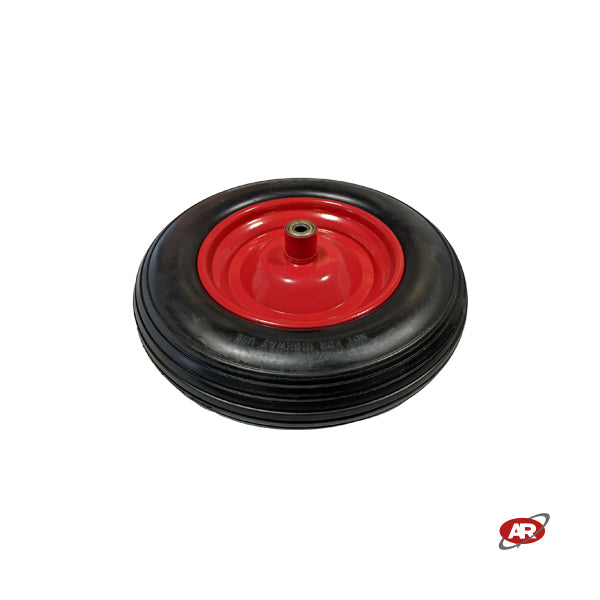 Roue increvable POUR BROUETTES avec noyau en TÔLE | 14"x3.50-8 | 360x85 | Alésage de roulement de 12 mm | Bande de roulement A | Axe M12X170 ou M12X210