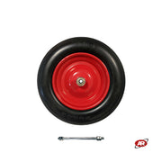 Ruota antiforatura PER CARRIOLE in nucleo in LAMIERA | 14“x3.50-8 | 360x85 | Foro a cuscinetti di 12 mm | Battistrada A | Asse M12X170 o M12X210