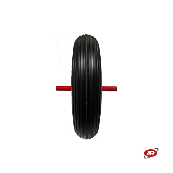 Roue increvable POUR BROUETTES avec noyau en TÔLE | Bande de roulement A | 14"x3.50-8 | 360 x 85 | Axe fixe 20X240 | FFP2603S-20X240