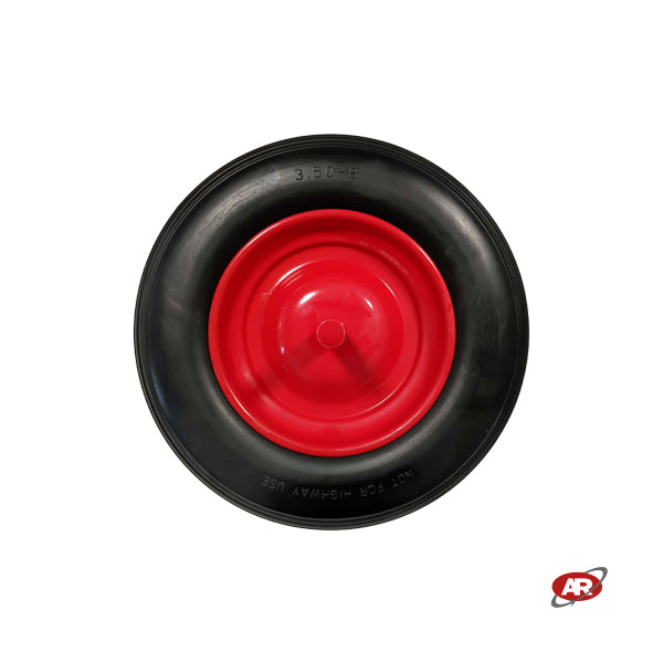 Roue increvable POUR BROUETTES avec noyau en TÔLE | Bande de roulement A | 14"x3.50-8 | 360 x 85 | Axe fixe 20X240 | FFP2603S-20X240