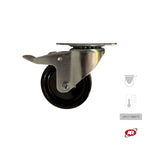 Carica l&#39;immagine nel visualizzatore Galleria, Ruota con struttura MONOLITICA in RESINA FENOLICA TERMOINDURENTE con SUPPORTO | PIASTRA | Per carichi MEDI e ALTE temperature -20/+280 °C
