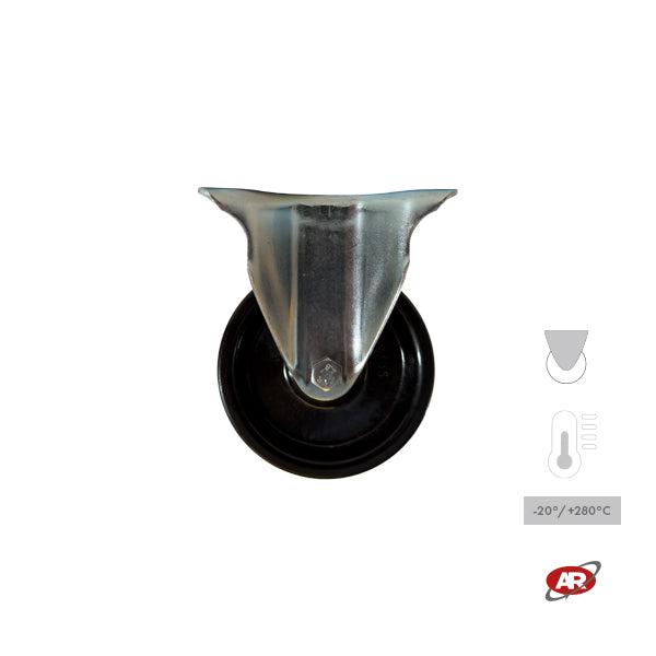 Ruota con struttura MONOLITICA in RESINA FENOLICA TERMOINDURENTE con SUPPORTO | PIASTRA | Per carichi MEDI e ALTE temperature -20/+280 °C