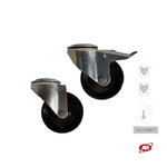 Carica l&#39;immagine nel visualizzatore Galleria, Ruota con struttura MONOLITICA in RESINA FENOLICA TERMOINDURENTE con SUPPORTO | ROTANTE | Per carichi MEDI e ALTE temperature -20/+280 °C
