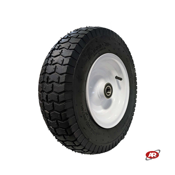 Pneumatic wheel for garden with core in SHEET METAL | Tread GR | 16“x6.50-8 | 405 x 125 | Ball bearing hole 25 mm | PR3008-2B