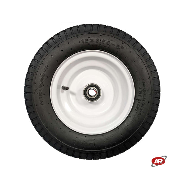 Pneumatic wheel for garden with core in SHEET METAL | Tread GR | 16“x6.50-8 | 405 x 125 | Ball bearing hole 25 mm | PR3008-2B