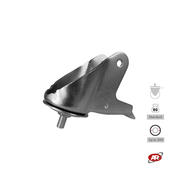 STAINLESS STEEL plate supports | ROTATING and swivel with BRAKE | Industrial applications | Load capacity up to 350 kg | For wheels up to Ø 200