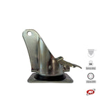 Load image into Gallery viewer, Heavy duty castors | Industrial-grade SWIVEL plate with BRAKE | 3.5/4 mm thick galvanized steel | For wheels up to Ø 250 mm, swivel castor and brake | Load capacity up to 800 kg
