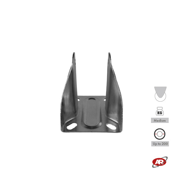 Stainless steel plate supports | FIXED | SWIVEL | SWIVEL with BRAKE | Industrial applications | Load capacity up to 350 kg | For wheels up to Ø 200