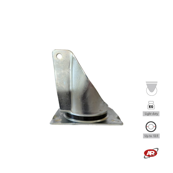 LIGHT duty castors with plate | FIXED | SWIVEL | SWIVEL with BRAKE | Galvanized steel | For industrial wheels up to Ø 125 | Load capacity up to 180 kg