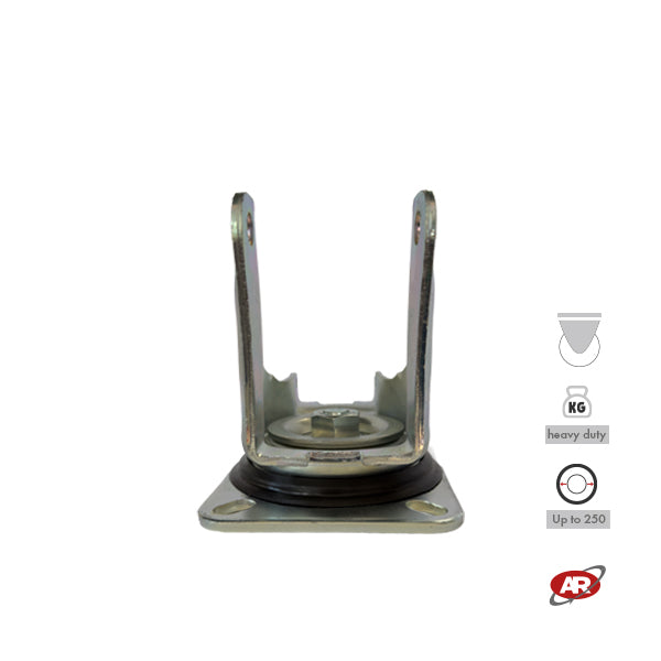 Heavy duty castors | Industrial-grade SWIVEL plate | 3.5/4 mm thick galvanized steel | For wheels up to Ø 250 mm | Swivel castor | Load capacity up to 800 kg