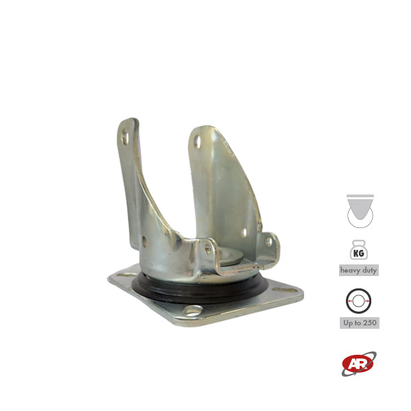 Heavy duty castors | Industrial-grade SWIVEL plate | 3.5/4 mm thick galvanized steel | For wheels up to Ø 250 mm | Swivel castor | Load capacity up to 800 kg