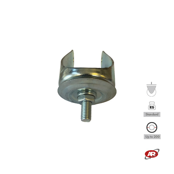 STANDARD/MEDIUM supports | Industrial type swivel | 2.5/3 mm thick galvanized steel | Load capacity up to 350 kg | For wheels up to Ø 200 swivel support