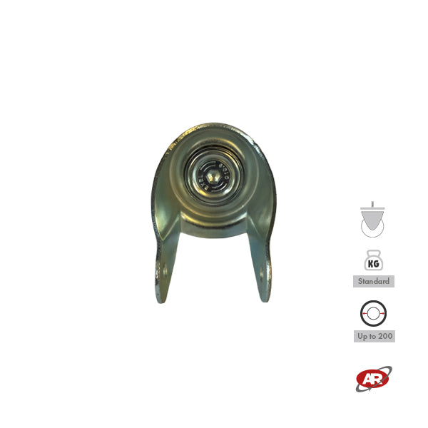 STANDARD/MEDIUM supports | Industrial type swivel | 2.5/3 mm thick galvanized steel | Load capacity up to 350 kg | For wheels up to Ø 200 swivel support