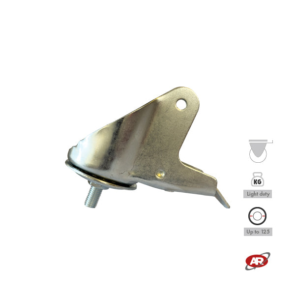 LIGHT duty castors with ROTARY and ROTARY BRAKE | Galvanized steel | For industrial wheels up to Ø 125 | Load capacity up to 180 kg