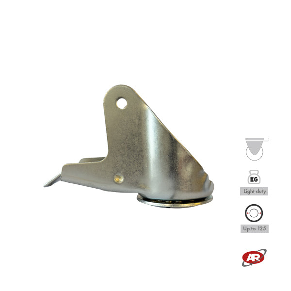 LIGHT duty castors with ROTARY and ROTARY BRAKE | Galvanized steel | For industrial wheels up to Ø 125 | Load capacity up to 180 kg