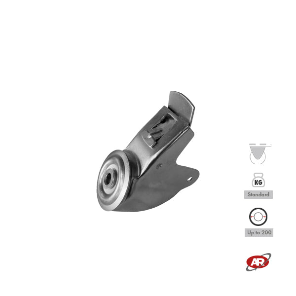 STAINLESS STEEL plate supports | ROTATING and swivel with BRAKE | Industrial applications | Load capacity up to 350 kg | For wheels up to Ø 200