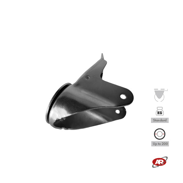 STAINLESS STEEL plate supports | ROTATING and swivel with BRAKE | Industrial applications | Load capacity up to 350 kg | For wheels up to Ø 200