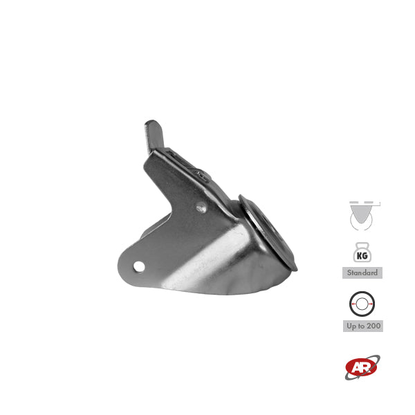 STAINLESS STEEL plate supports | ROTATING and swivel with BRAKE | Industrial applications | Load capacity up to 350 kg | For wheels up to Ø 200