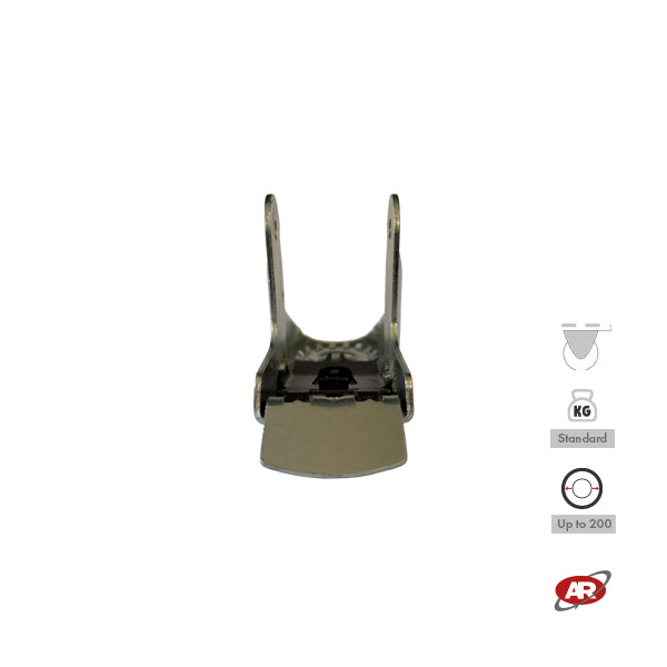 STANDARD/MEDIUM supports | Industrial type swivel with BRAKE | 2.5/3 mm thick galvanized steel | Load capacity up to 350 kg | For wheels up to Ø 200 swivel support with brake