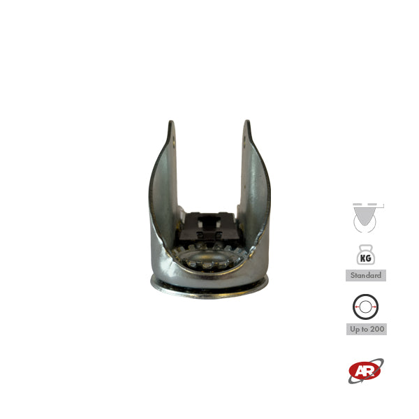 STANDARD/MEDIUM supports | Industrial type swivel with BRAKE | 2.5/3 mm thick galvanized steel | Load capacity up to 350 kg | For wheels up to Ø 200 swivel support with brake