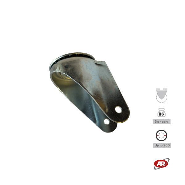 STANDARD/MEDIUM supports | Industrial type swivel | 2.5/3 mm thick galvanized steel | Load capacity up to 350 kg | For wheels up to Ø 200 swivel support