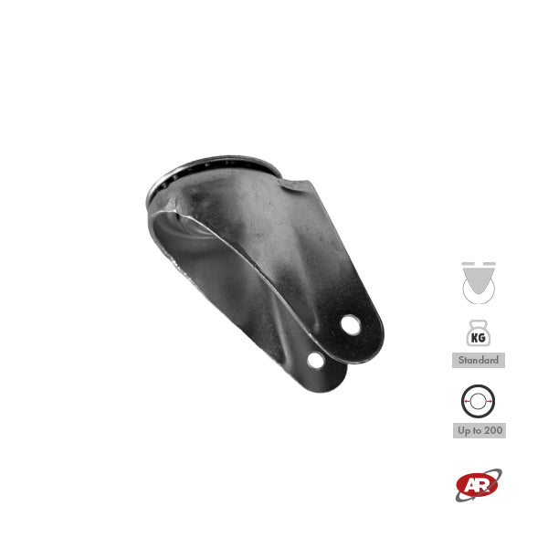 STAINLESS STEEL plate supports | ROTATING and swivel with BRAKE | Industrial applications | Load capacity up to 350 kg | For wheels up to Ø 200