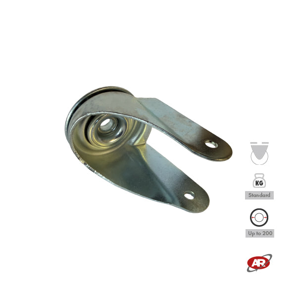 STANDARD/MEDIUM supports | Industrial type swivel | 2.5/3 mm thick galvanized steel | Load capacity up to 350 kg | For wheels up to Ø 200 swivel support