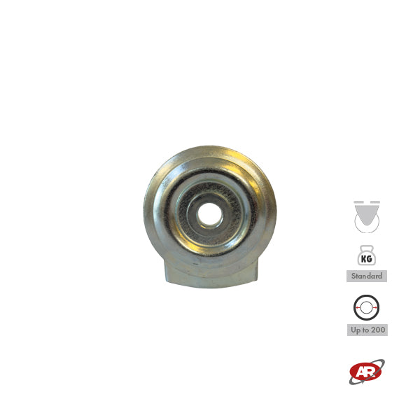 STANDARD/MEDIUM supports | Industrial type swivel | 2.5/3 mm thick galvanized steel | Load capacity up to 350 kg | For wheels up to Ø 200 swivel support