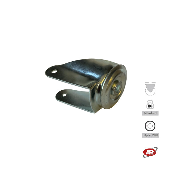 STANDARD/MEDIUM supports | Industrial type swivel | 2.5/3 mm thick galvanized steel | Load capacity up to 350 kg | For wheels up to Ø 200 swivel support