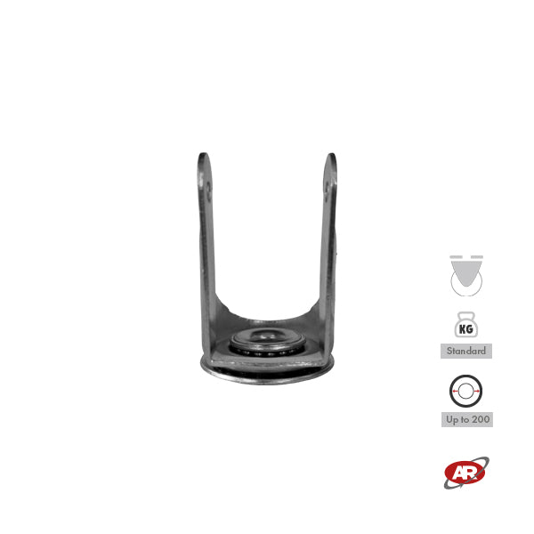 STAINLESS STEEL plate supports | ROTATING and swivel with BRAKE | Industrial applications | Load capacity up to 350 kg | For wheels up to Ø 200