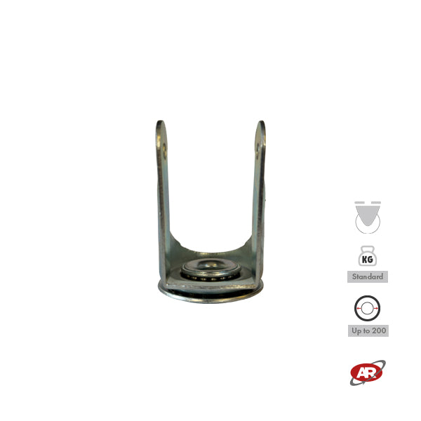 STANDARD/MEDIUM supports | Industrial type swivel | 2.5/3 mm thick galvanized steel | Load capacity up to 350 kg | For wheels up to Ø 200 swivel support