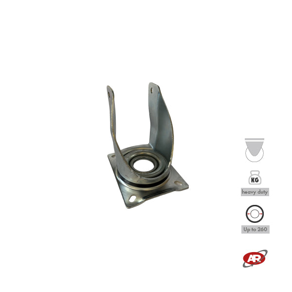 Roulettes robustes à plaque | Fixes | Pivotantes | Pivotantes avec frein | Type industriel | Acier galvanisé | Pour roues Ø 260 (3,00-4) | Charge admissible jusqu'à 500 kg