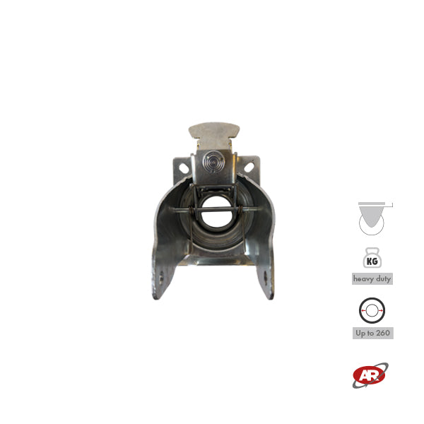 Roulettes robustes à plaque | Fixes | Pivotantes | Pivotantes avec frein | Type industriel | Acier galvanisé | Pour roues Ø 260 (3,00-4) | Charge admissible jusqu'à 500 kg