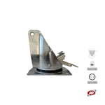 Charger l&#39;image dans la visionneuse de galerie, Roulettes robustes à plaque | Fixes | Pivotantes | Pivotantes avec frein | Type industriel | Acier galvanisé | Pour roues Ø 260 (3,00-4) | Charge admissible jusqu&#39;à 500 kg
