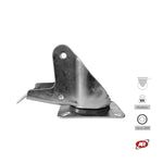 Load image into Gallery viewer, Stainless steel plate supports | FIXED | SWIVEL | SWIVEL with BRAKE | Industrial applications | Load capacity up to 350 kg | For wheels up to Ø 200
