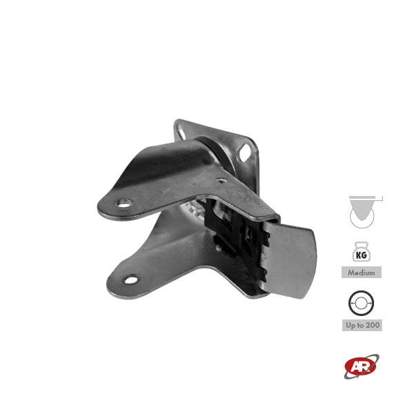 Stainless steel plate supports | FIXED | SWIVEL | SWIVEL with BRAKE | Industrial applications | Load capacity up to 350 kg | For wheels up to Ø 200