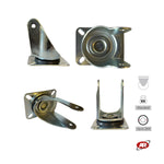 Load image into Gallery viewer, STANDARD/MEDIUM supports | Industrial-type SWIVEL plate | 2.5/3 mm thick galvanized steel | Load capacity up to 350 kg | For wheels up to Ø 200 mm, swivel support
