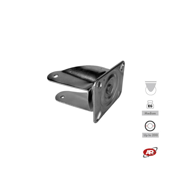 Stainless steel plate supports | FIXED | SWIVEL | SWIVEL with BRAKE | Industrial applications | Load capacity up to 350 kg | For wheels up to Ø 200