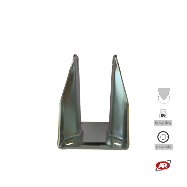 Heavy duty castors | Industrial-grade FIXED plate | 3/4 mm thick galvanized steel | For wheels up to Ø 250 fixed support | Load capacity up to 800 kg