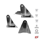 Load image into Gallery viewer, Stainless steel plate supports | FIXED | SWIVEL | SWIVEL with BRAKE | Industrial applications | Load capacity up to 350 kg | For wheels up to Ø 200
