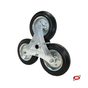 Ruota PER CARRELLO | Nucleo in lamiera zincata | 3 ruote diametro 160 mm | Battistrada da 40 mm | Ruote a STELLA per carrelli