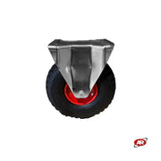 Ruote pneumatiche | PR1805-5 | Per CARRELLI industriali con SUPPORTO a Piastra | Rotella pneumatica FISSA | Rotella pneumatica  GIREVOLE | Rotella pneumatica GIREVOLE CON FRENO | Nucleo in LAMIERA VERNICIATA | 10“x3.00-4 | 260 x 85 | Portata 140 Kg