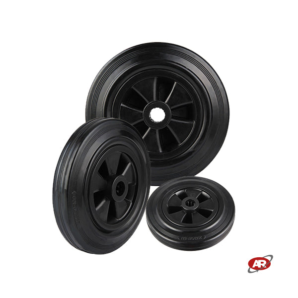 Roues à noyau en polypropylène | NOIR | Diamètre 80 à 200 mm | Cage à aiguilles