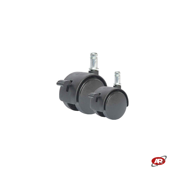 Ruote gemellate in poliammide TNYFO | Nylon (PA) | Diametro 40 o 50 mm | SUPPORTO | ROTANTE con FRENO codolo liscio