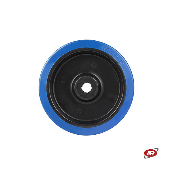 Roues en caoutchouc élastique | BLEU OU GRIS | Diamètre de 80 à 250 mm | Glissière de la cage à aiguilles